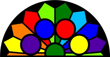 Logo Rosette neu Regenbogen